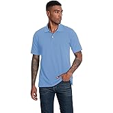 Nutria Mens Polo Shirt Short Sleeve 100% Cotton Pique Moisture Wicking Classic Collared T-Shirt Golf Tennis Casual Relax U09