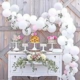 ASIYUHY White Balloons 100 Pack 12 Inch Latex with 2 Ribbon Rolls view 9