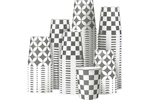 BYSNOW 300 Pack 3 oz Bathroom Cups, Disposable Paper Cups, Small Mouthwash Cups for Bathroom, Thick and Sturdy Snack Cups for Daily Use (Checkered 300Count)