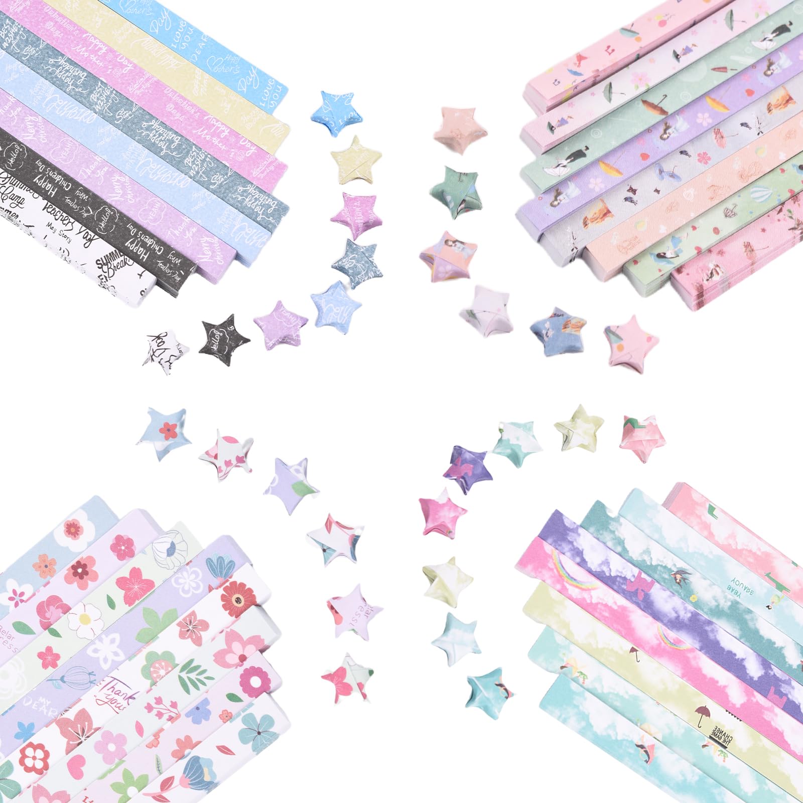 URROMA Origami Stars - 2120 Lucky Star Paper Strips for Handmade Cards, Party Decor & Crafts