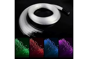 ROIKETU 16W RGBW Fiber Optic Light Star Ceiling Kits,APP/Remote Control and Sound Activated Mode,24 Key Musical Remote Control, Suitable for Car Decoration (100pcs*0.03in*6.5ft)