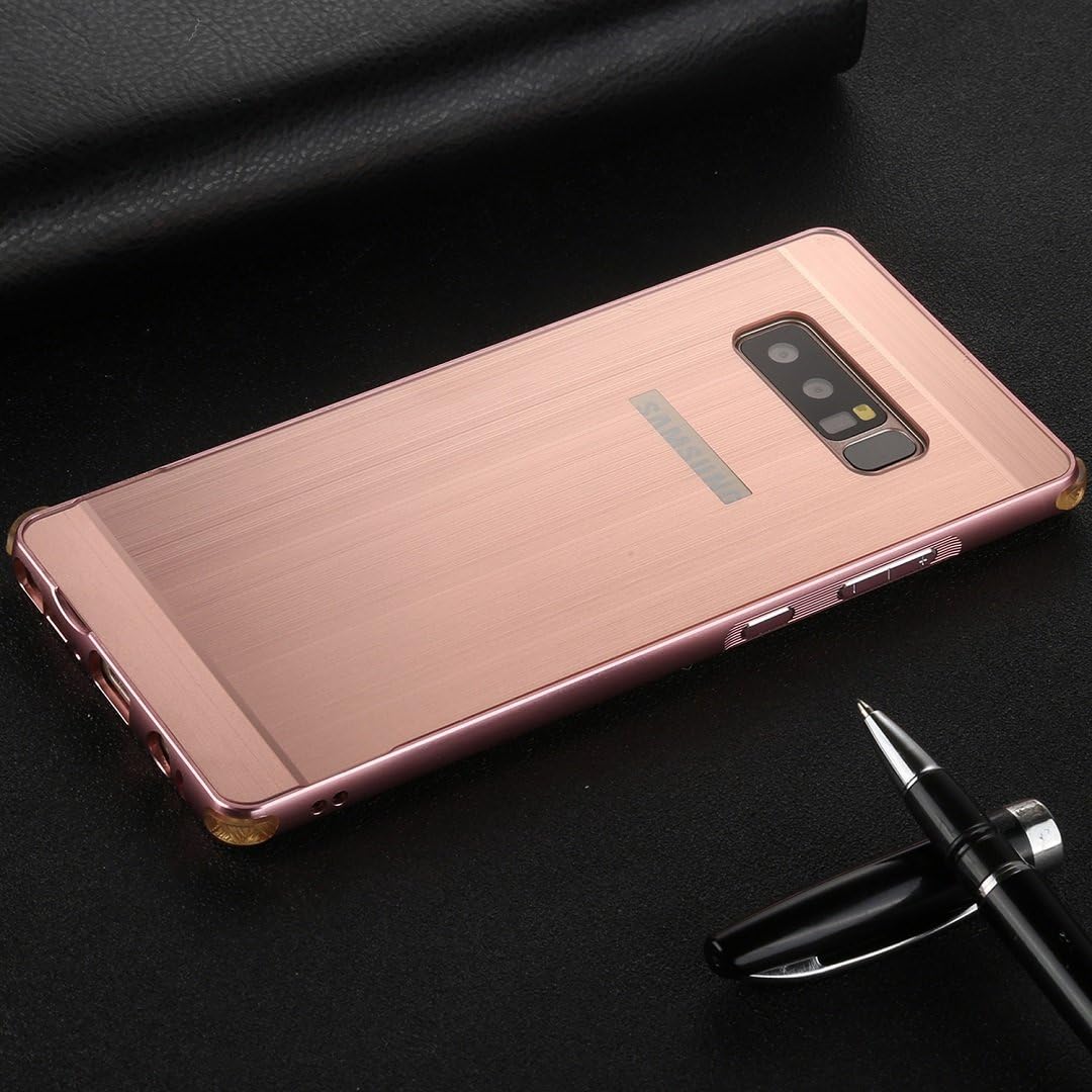 Galaxy Note FE/7 Case, Shiny Awesome Make-up Mirror Plated Aluminum Metal Frame Bumper Slim Cover, TAITOU Cool 2 in 1 Ultralight Thin Phone Case For Samsung Galaxy Note FE/7 RoseGold