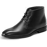 Holy dove Mens Lightweight Dress Boots Leather Oxford Ankle Boots | Full-grain leather Upper，Non-Slip Rubber Sole，Ankle-high Lightweight Business formal Style