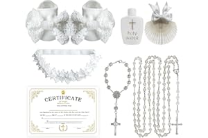 Rosary, Seashell, Certificates and Holy Water Bottle