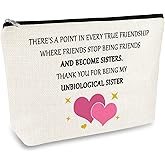 Best Friend Gift Makeup Bag Friendship Gift for Women Unbiological Sister Gift Cosmetic Bag Pouch Christmas Thanksgiving Birthday Gifts for Best Friend Bestie Soul Sister Gift Travel Toiletry Bag
