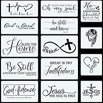 16 Pcs Christian Inspirational Stencils Painting On Wood, Bible Sign Motivational Saying Faith God Fidence Be Still Reusable Painting Stencils Diy Farmhouse Wood Signs For Home Office Decor P 38353749
