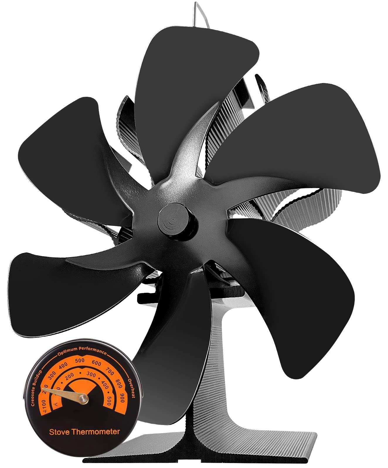 Big 6 Blades Eco Fireplace Fan - Heat Powered Silent for Home Wood Burning/Log Burner