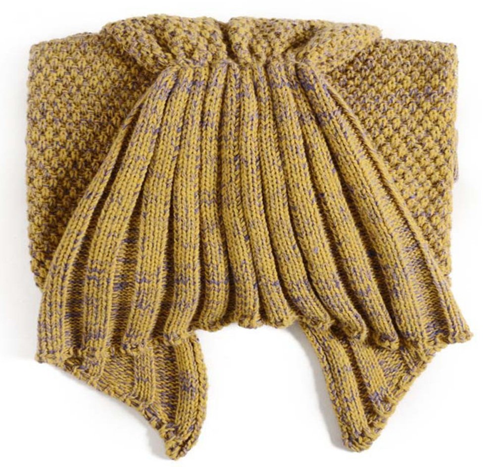 AIDUE Mermaid Tail Blankets Kids,All Season Little Mermaid Blanket Knitted Sofa Blankets Bed Quilt Nap Sleeping Bag for Childs 140cmX70cm(55.1\