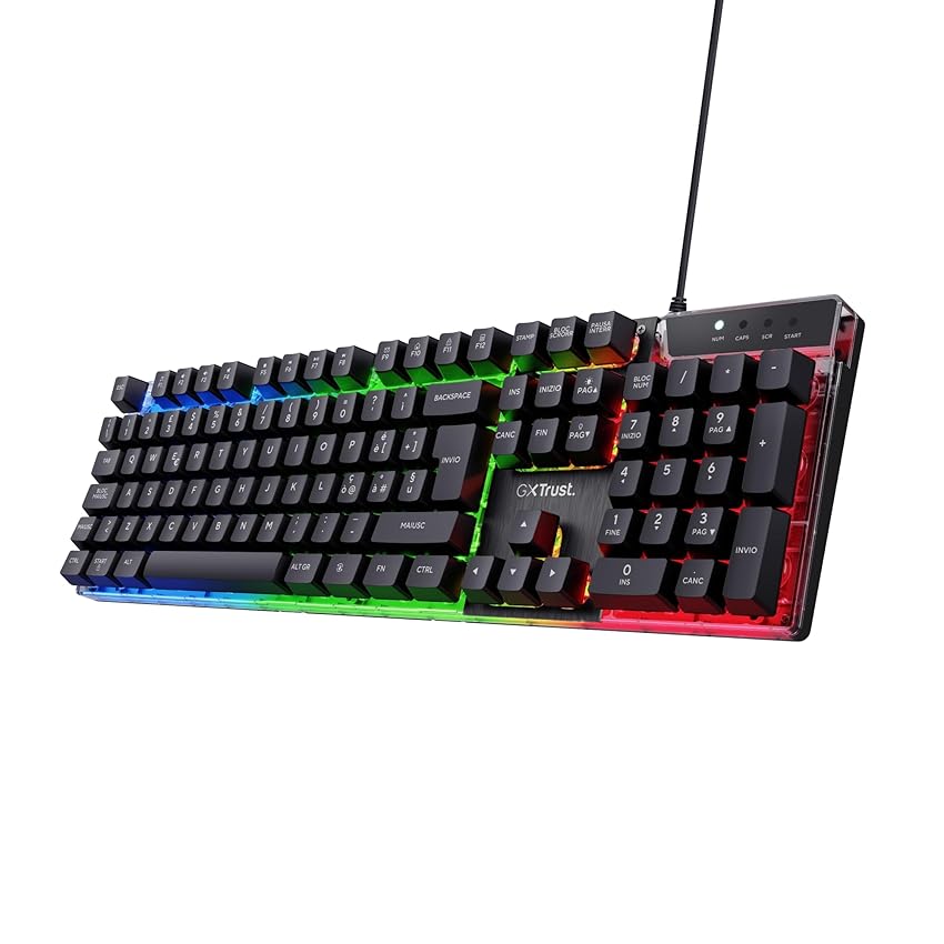 GXTrust 835 Azor Tastiera Gaming, Layout Italiano QWERTY