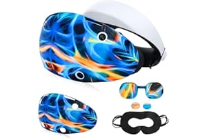KANG YU Protector Case for PSVR2, VR Shell, Disposable Eye Cover, Joysticks Case, Lens Protector Cover for Playstation VR2 Accessories, Soft Washable Anti-Scratch Silicone Sleeve for PS VR 2 (Aurora)