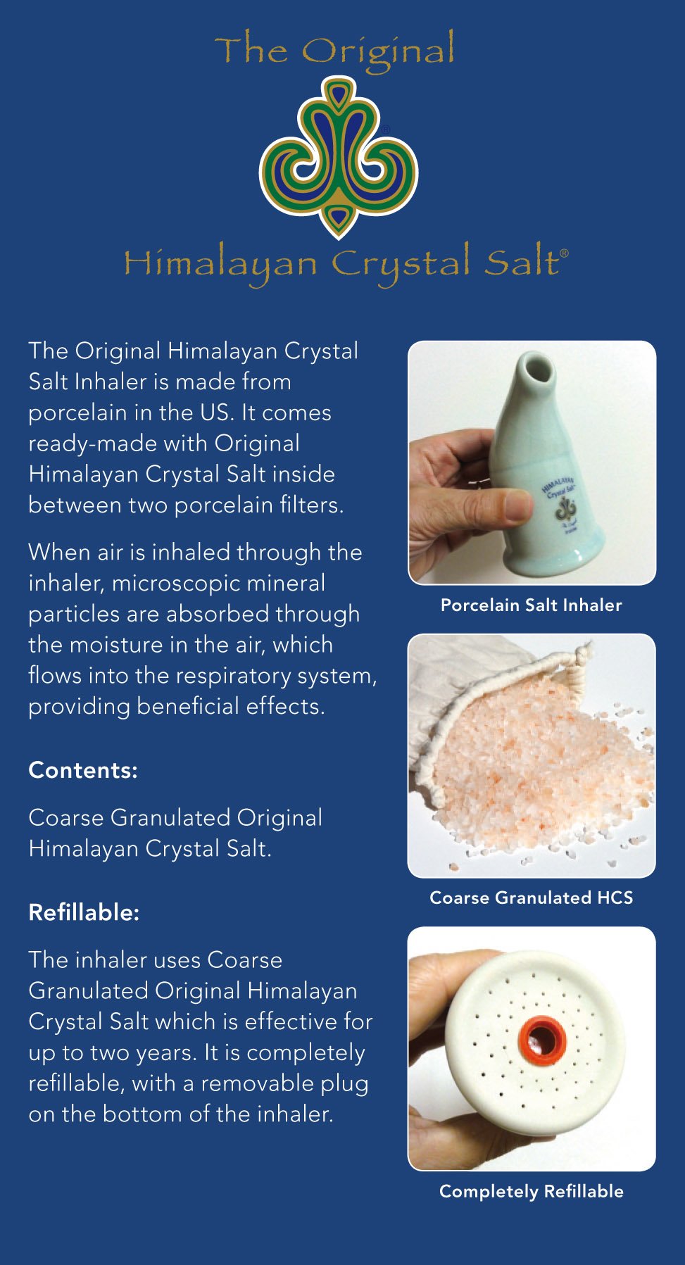 Original Himalayan Crystal Salt Inhaler for Bronchial and Lung Health