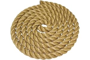 SGT KNOTS Twisted ProManila Rope - UnManila, Twisted 3 Strand Outdoor Rope, Lightweight Synthetic Rope for DIY Projects, Marine, Commercial (1" x 10ft)