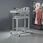16x24 Heat Press Machine, Large Manual with Stand Sublimation for T-Shirts | 12 heating tubes 2000W 110V, infrared positioning, open-base garment platen, stand with casters, Teflon coated, for DTF