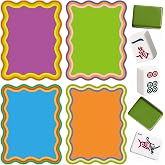 Soulchen 4 Pcs Mahjong Shuffler Cards Wavy Edges,Multicolor Rimmed | Thick PVC Tile Mixers for Mixing Tiles, Scalloped Borders Design, Fun Game Accessories and Gifts for Mahjong Lovers Playing