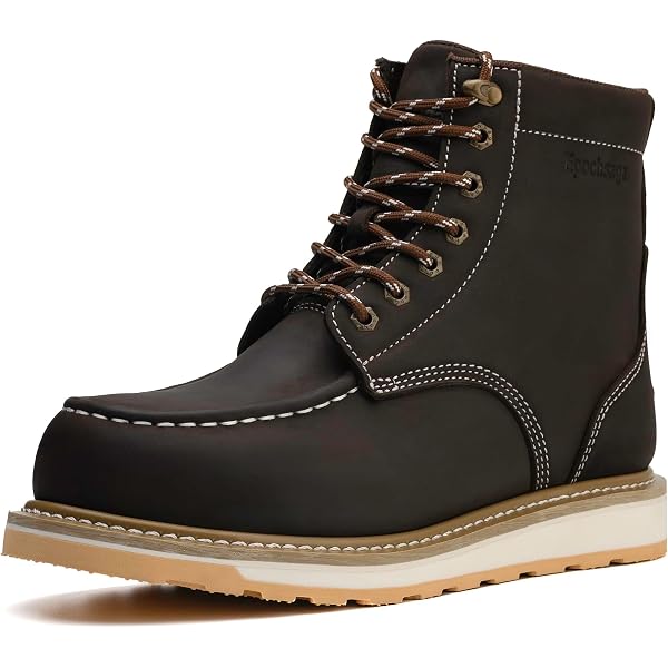 thumbnail image 2 of &Work Men's Black Moc Toe Classic Work Boot - N633BLK - Lightweight & Slip Resistant 2 of 5