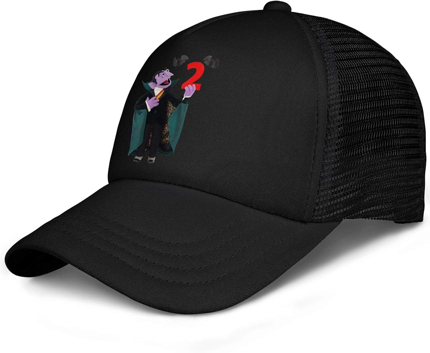 Kids Baseball Mesh Hats Count Von Count Friendly Vampire