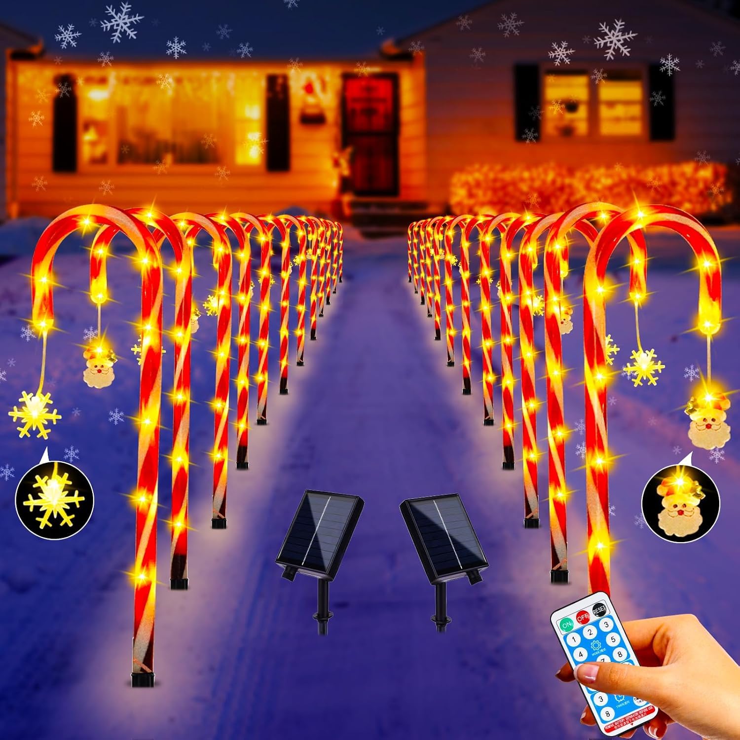 24 Pack Solar Christmas Lights Outdoor Waterproof Decorations with 216 ...