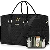 WINDARS Travel Duffle Bag, Weekender Bag for Women with Shoe Compartment, Large Carry On Overnight Bag with Toiletry Bag, Gym Duffel Bag with Wet Pocket, Hospital Bags for Labor and Delivery (Black)