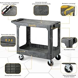 ELAFROS Heavy Duty Plastic Utility Cart Flat top 37