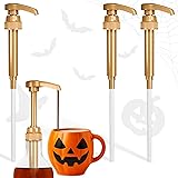 6-Pack Coffee Syrup Pump Dispenser - 11.54" Coffee
