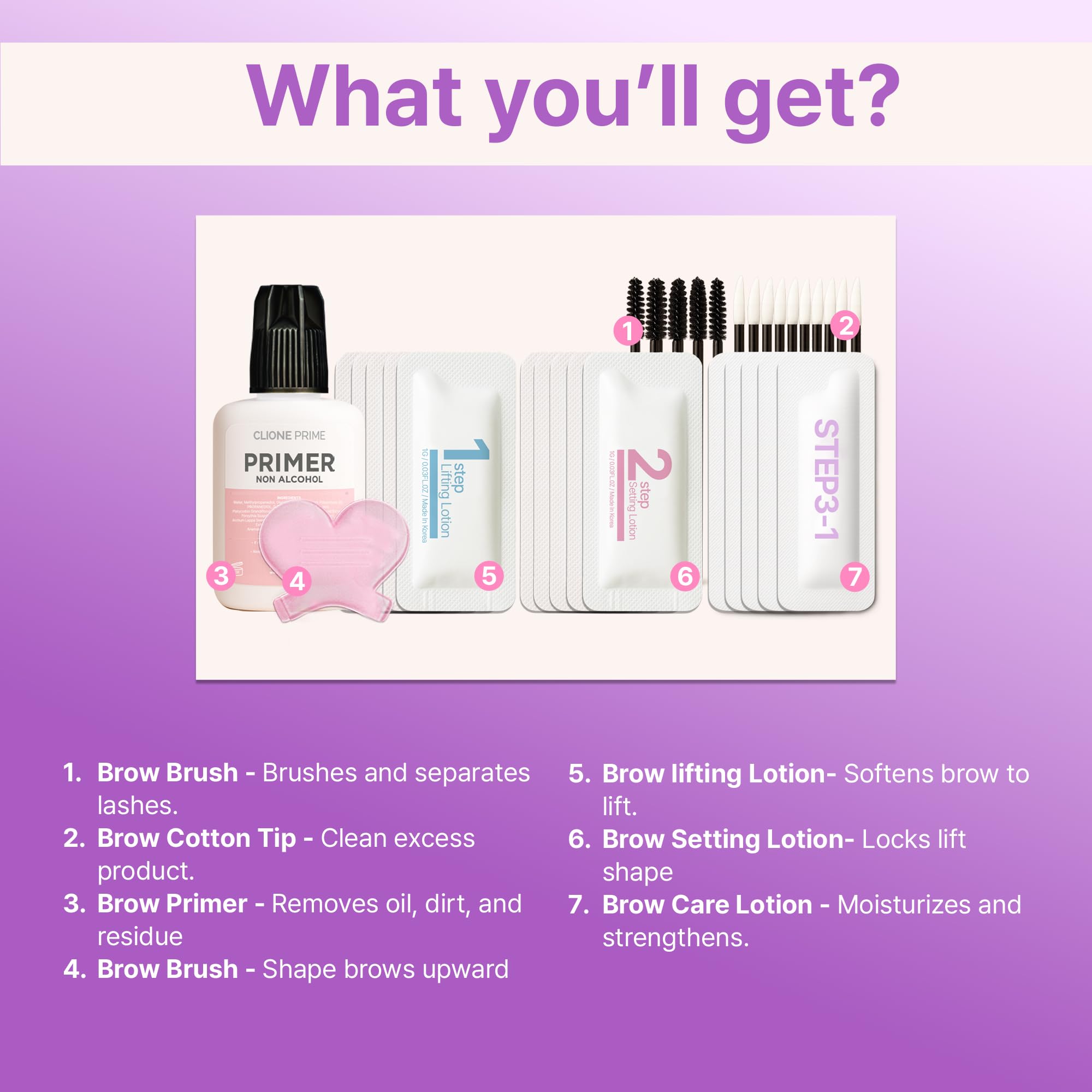 CLIONE PRIME At Home Brow Lamination Kit - DIY Eyebrow Lamination Kit Professional Eye Brow Perm Kit Instant DIY Eyebrow Lift Kit for Fuller Thicker Brows Lasts For Upto 8 Weeks