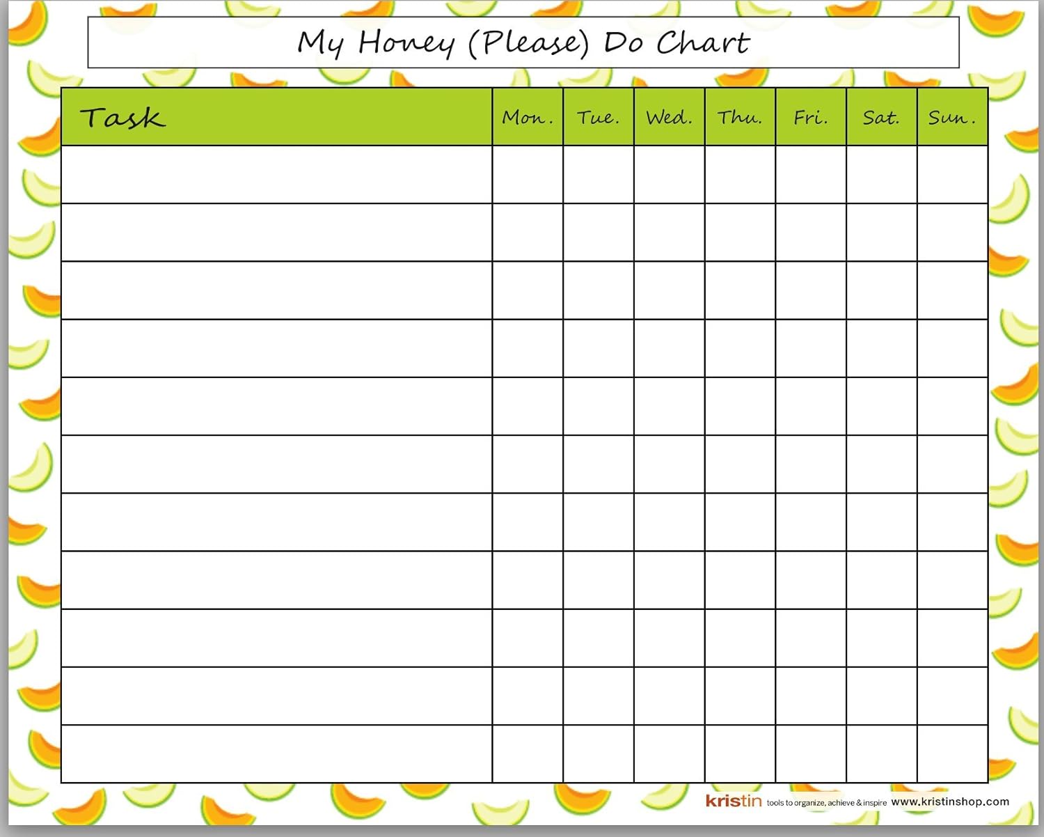 Chore chart for adults