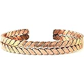 JewarHaat Handcrafted Hand Forged with Solid and High Gauge Tibetan Style Minimalistic Elegance Copper Bracelet for Women and Men