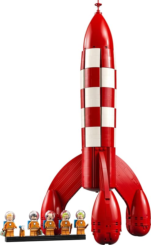 Ideas Cohete Lunar de Tintin - Maqueta para Adultos de Nave - 5 Minifiguras y Figura del Perro Snowy - Decoración de la Estantería - Regalo Nostálgico para Fans de los Cómics - 21367 — foto 8 de 8