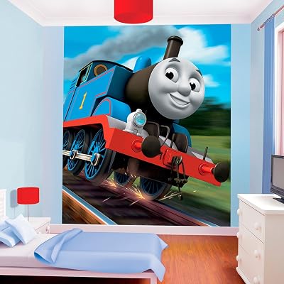 Walltastic Thomas Tank Engine Mural Wallpaper 8 x 6.6 ft 8 Panel Wall Art