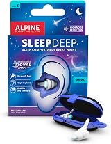 Alpine SleepDeep Ear Plugs for Sleep Small 27dB Noise Reduction Oval Shape view 1