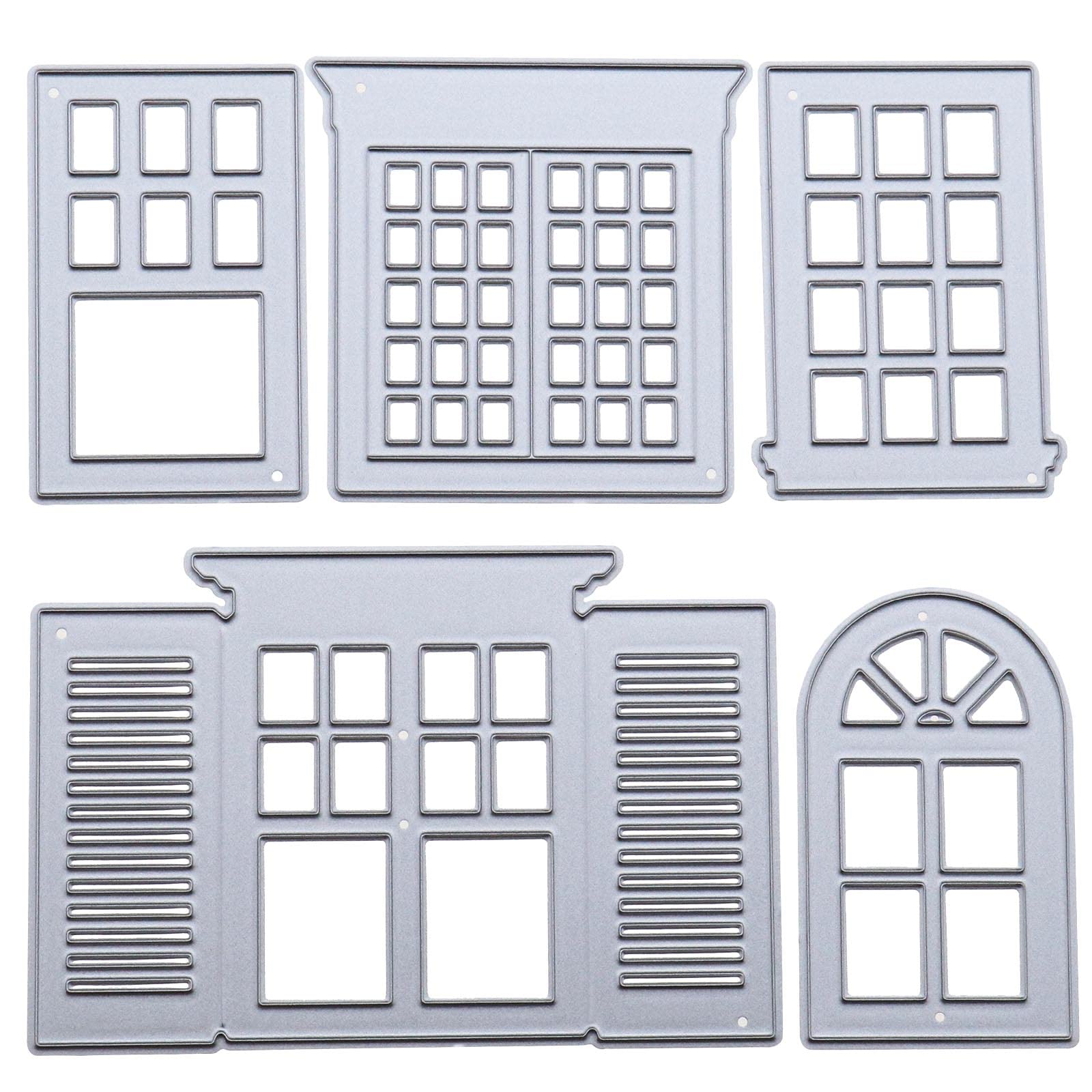 eMagTech 5pcs Cutting Die Metal Window Background Frame Craft Die Embossing Stencil Mould Template Reusable DIY Die for Card Making Scrapbooking Photo Album Decor