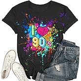 90s Shirts for Women I Love The 90S Tshirts for Girls 80s 90s Themed Style Outfit for Party Casual Short Sleeve Tops