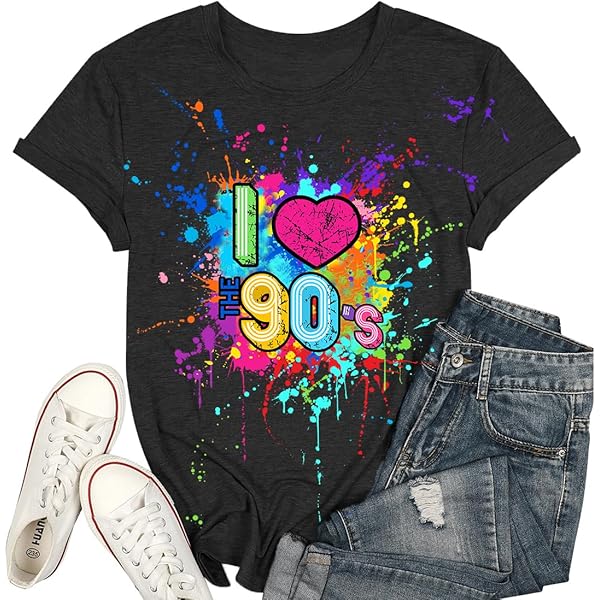 Vintage Anni '90 I Love The 90S T-shirt Da Uomo Con Stampa Posteriore - Foto 2