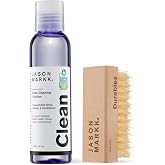 Jason Markk Essential Kit, Shoe Cleaner, 2-Piece Set, Deep Cleaning Solution &amp; Durables Brush, Sneaker Care, Ideal for Footwear, Safe for Midsoles, Full-Grain Leather, Rubber, Plastic, and More, 4oz