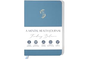 LIFTINSPIRE CO. FINDING BALANCE Mental Health Journal – 6-Month Daily Journal with Prompts for Mindfulness, Self-Care & Healing – Anxiety & Depression Relief – Blue Hardcover