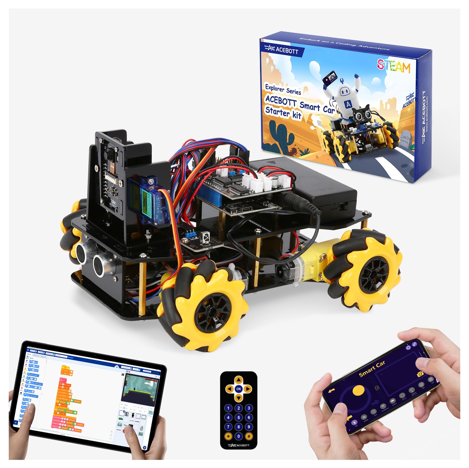 Photo 1 of *MISSING PARTS - See Clerk Notes*
Robotics Kit for Kids Ages 8–12 12-16, ACEBOTT Smart Robot Car Kit with 3MP Camera, STEM Toys for Boys Compatible with Arduino & Scratch,App & Remote Control,STEM Gift for Boys, Girls,Teens and Adults