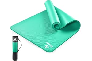 GRUPER Yoga Mat Non Slip NBR Thick Yoga Mat, 72"L x 32"/24"W x 0.6"/0.4"TH (185cm x 80cm/61cm x 15mm/10mm), Anti-Tear Exercise Mat with Carrying Strap and Bag, Workout Mats for Yoga, Pilates, Floor Exercises