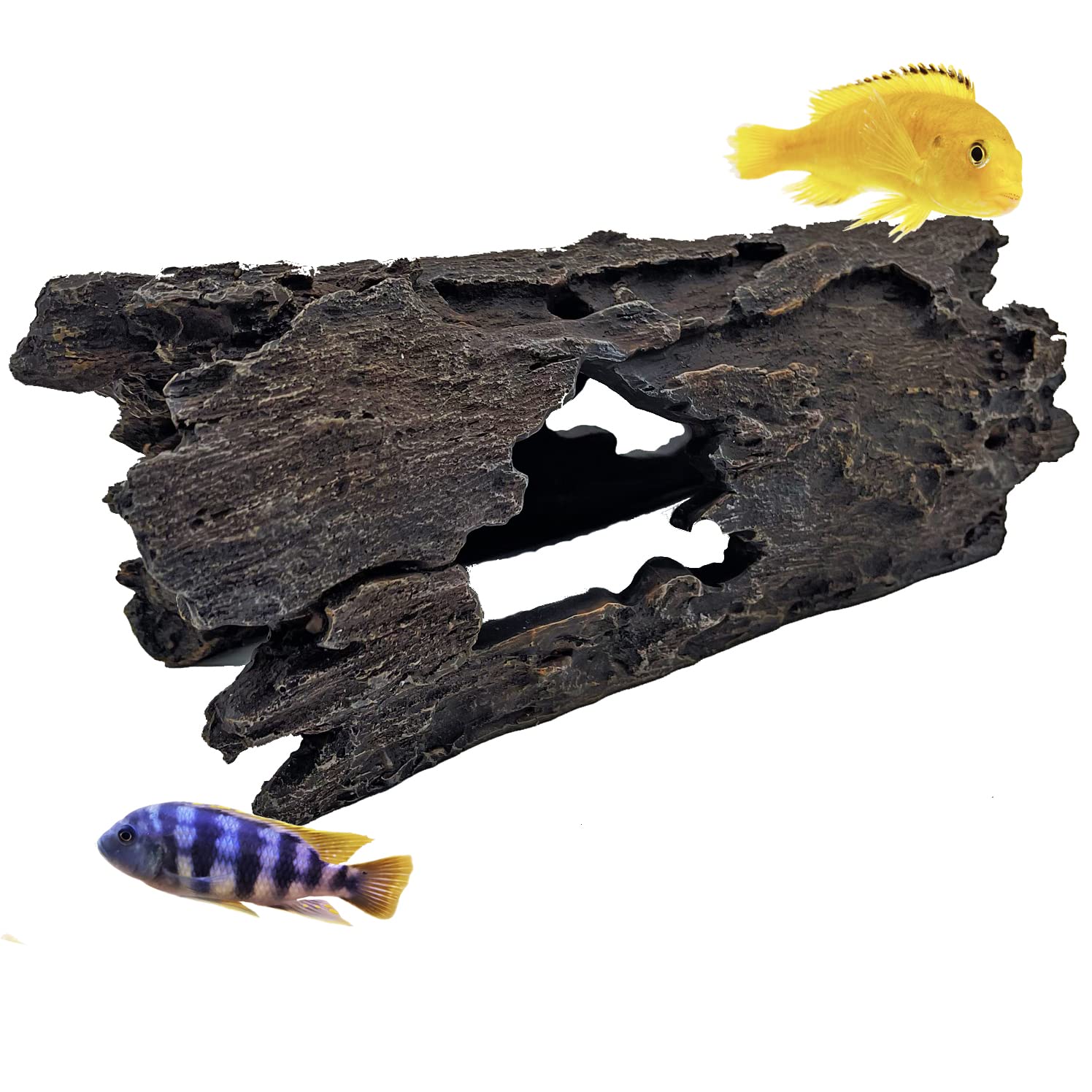 Mascot Pets Large 35cm Log Drift Wood Cave Hide Hole Artificial Polyresin Aquarium Ornament Aquatic Model Decoration Fish Tank Marine Decor Ornaments