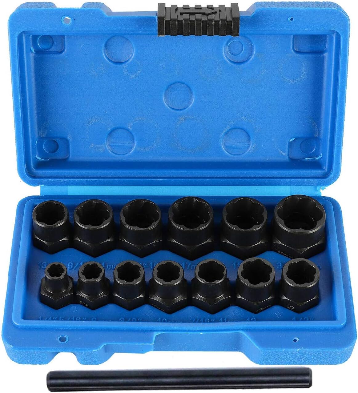 Ritzybiz Impact Nut & Bolt Extractor Set, Nut Removal Extractor Socket Tool Set, Metric Bolt Extractor Set, Bolt Remover Tool Set (14 Pcs)