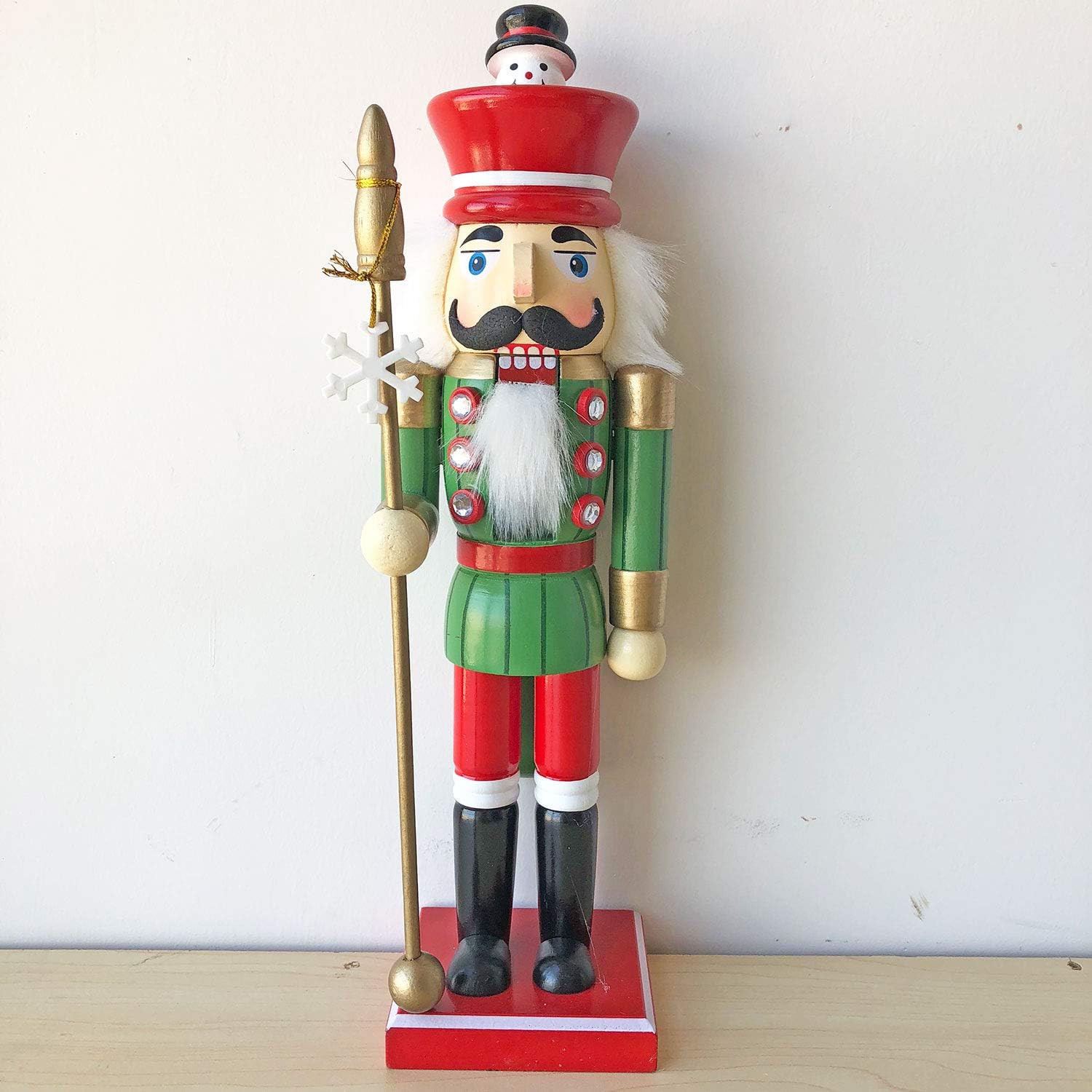 Jingle Bells Christmas Wooden Nutcracker Figurine with