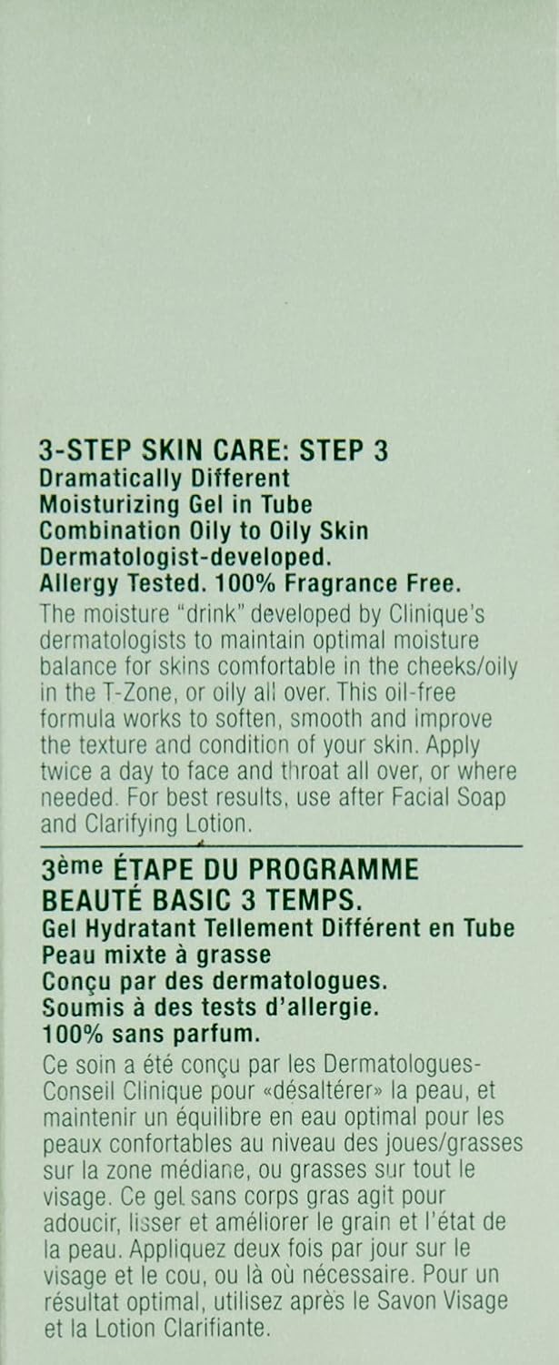Clinique Dramatically Different Moisturizing Gel | Dermatologist-Developed Oil-Free Face Moisturizer | Balances and Refreshes Oily Skin | Free of Parabens, Phthalates, and Fragrance | 1.7 oz: Beauty