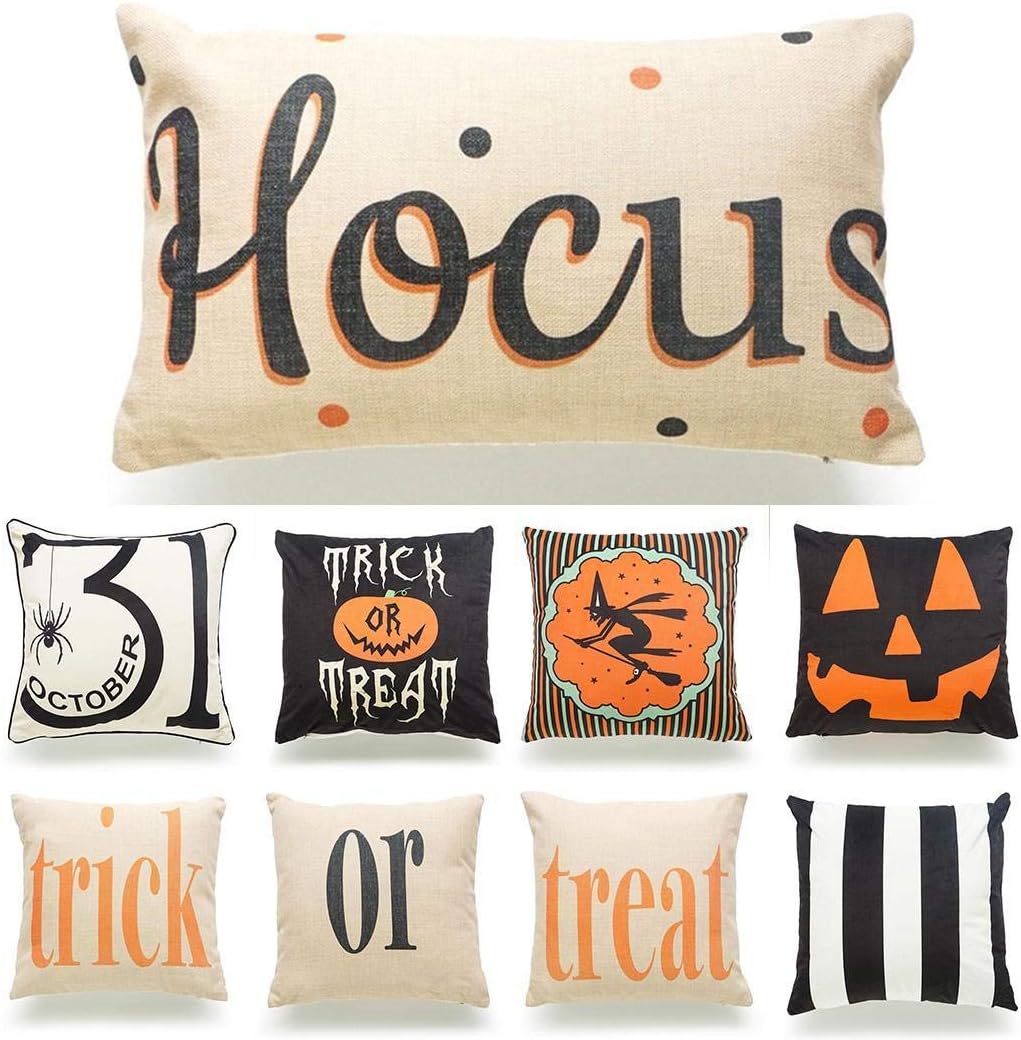 Idomeo New Halloween English Letters Pattern Pillowcase Pillow Cover for Home Decor Pillowcases