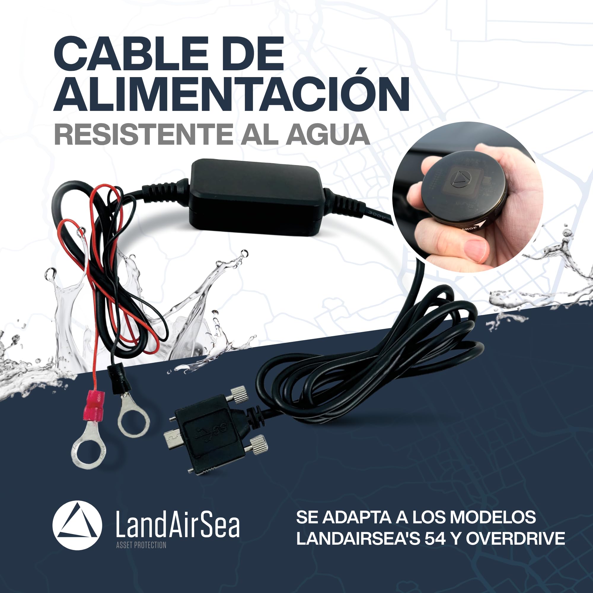 LandAirSea Hardwire Power Adapter Cable — Connects to External Power Source. Fits 54 & Overdrive Models