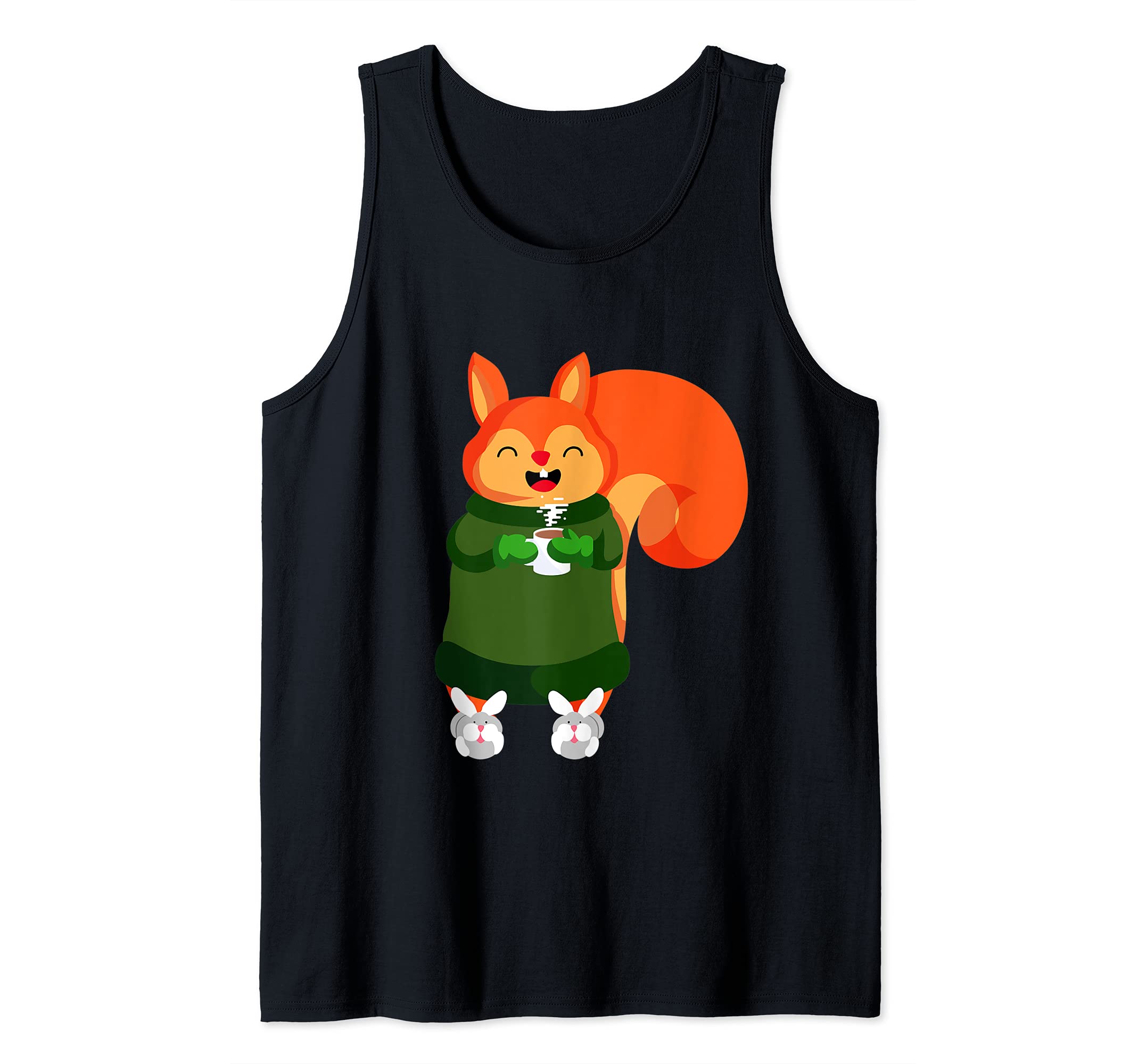 Cute Squirrels Coffee Funny Squirrel Lover Outdoor Animal Tank Top