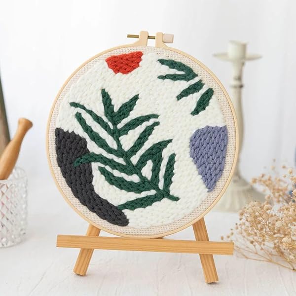 ALLAZONE 3 SET PUNCH NEEDLE EMBROIDERY KITS, PUNCH NEEDLE KITS FOR ADULTS BEGINNER WITH SUNFLOWER PATTERN, INSTRUCTION, PLASTIC HOOP, YARN AND EMBROIDERY HANDLE NEEDLE PEN