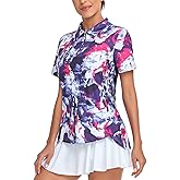 Tanst Sky Women's Golf Polo Shirts Short Sleeve Quarter Zip Pullover Moisture Wicking Workout Tops