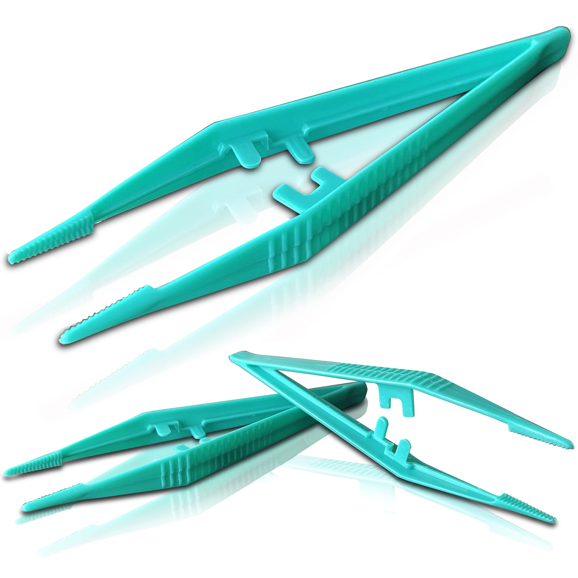 50 Pack - RE-GEN Re-Usable Plastic Tweezers - Ideal for Health & Beauty First Aid Medical DIY Arts & Crafts