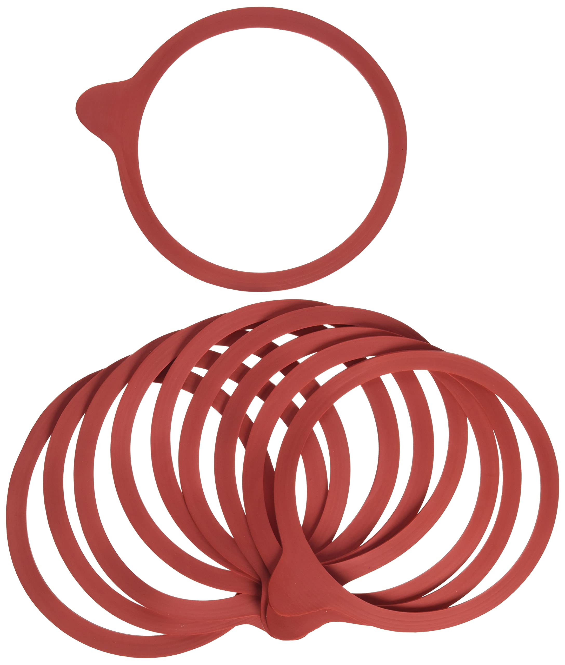 Weck 100 mm Diameter Set of 10: Original Preserving Rings, Rubber, red