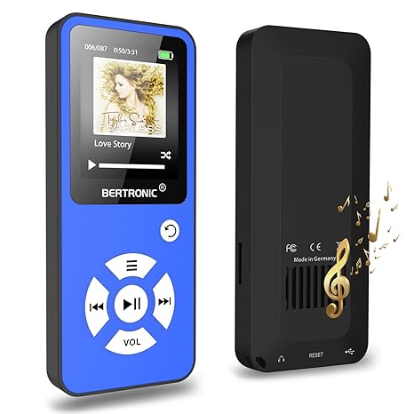 BERTRONIC Made in Germany BC01 Royal MP3-Player ? Bis 100 Stunden Wiedergabe ? Radio | Portabler Player mit Lautsprecher | Au