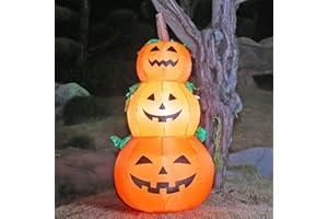 DearSun 4FT Halloween Inflatable Pumpkins Decor Blow up Pumpkin Stacked Halloween Decorations Outer Decoration Large Party Yard Decoration (Pumpkin 3)